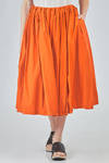 longuette skirt, wide, in light washed cotton canvas - MANUELLE GUIBAL 