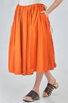 longuette skirt, wide, in light washed cotton canvas - MANUELLE GUIBAL 
