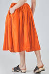longuette skirt, wide, in light washed cotton canvas - MANUELLE GUIBAL 