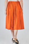 longuette skirt, wide, in light washed cotton canvas - MANUELLE GUIBAL 