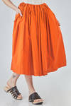 longuette skirt, wide, in light washed cotton canvas - MANUELLE GUIBAL 