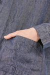 hip-lenght jacket, wide, in iridescent washed linen denim - MANUELLE GUIBAL 