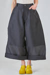 ankle length trousers in glittery polyester shantung and polyurethane sponge - MELITTA BAUMEISTER 