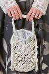 small basket bag in leather-effect with macramé knot in polyurethane - COMME des GARÇONS - COMME des GARÇONS 