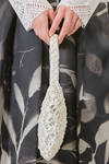 small basket bag in leather-effect with macramé knot in polyurethane - COMME des GARÇONS - COMME des GARÇONS 