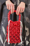 small basket bag in leather-effect with macramé knot in polyurethane - COMME des GARÇONS - COMME des GARÇONS 