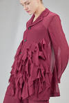long and slim jacket in washed polyester georgette - COMME des GARÇONS - COMME des GARÇONS 