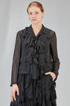 hip-lenght jacket in washed polyester georgette - COMME des GARÇONS - COMME des GARÇONS 