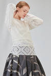 long and lean t-shirt in tricot polyester knit and polyester tulle - COMME des GARÇONS - COMME des GARÇONS 