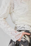 long and lean t-shirt in tricot polyester knit and polyester tulle - COMME des GARÇONS - COMME des GARÇONS 