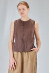 hip-lenght gilet, slightly slim, in washed silk satin - RISA NAKAMURA 
