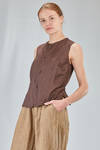 hip-lenght gilet, slightly slim, in washed silk satin - RISA NAKAMURA 