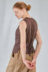 hip-lenght gilet, slightly slim, in washed silk satin - RISA NAKAMURA 