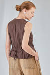 hip-lenght gilet, slightly slim, in washed silk satin - RISA NAKAMURA 