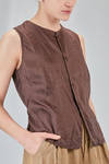 hip-lenght gilet, slightly slim, in washed silk satin - RISA NAKAMURA 