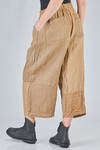 wide trousers in patchwork blocks in flamed and washed linen canvas tone on tone - RISA NAKAMURA 