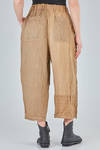 wide trousers in patchwork blocks in flamed and washed linen canvas tone on tone - RISA NAKAMURA 