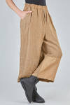 wide trousers in patchwork blocks in flamed and washed linen canvas tone on tone - RISA NAKAMURA 