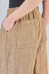 wide trousers in patchwork blocks in flamed and washed linen canvas tone on tone - RISA NAKAMURA 