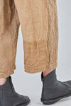 wide trousers in patchwork blocks in flamed and washed linen canvas tone on tone - RISA NAKAMURA 