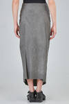long sheath skirt in washed and glittery stretch cotton canvas - RUNDHOLZ 