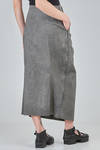long sheath skirt in washed and glittery stretch cotton canvas - RUNDHOLZ 