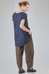 long and slim tunic in polyester froissé with tone on tone motif - SHU MORIYAMA 