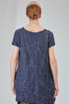 long and slim tunic in polyester froissé with tone on tone motif - SHU MORIYAMA 