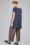 long and slim tunic in polyester froissé with tone on tone motif - SHU MORIYAMA 