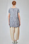 long and slim tunic in polyester froissé with tone on tone motif - SHU MORIYAMA 
