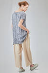 long and slim tunic in polyester froissé with tone on tone motif - SHU MORIYAMA 