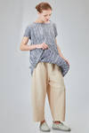 long and slim tunic in polyester froissé with tone on tone motif - SHU MORIYAMA 