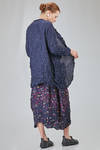 long and wide jacket, in polyester froissé with horizontal stripes tone on tone - SHU MORIYAMA 