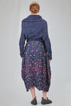 long and wide jacket, in polyester froissé with horizontal stripes tone on tone - SHU MORIYAMA 