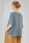 long and wide t-shirt in plain cotton knit - KNIT KNIT 