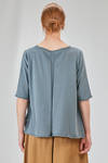 long and wide t-shirt in plain cotton knit - KNIT KNIT 