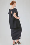 long and wide t-shirt in ribbed cotton knit - KNIT KNIT 