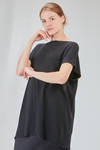 long and wide t-shirt in ribbed cotton knit - KNIT KNIT 