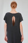 long and wide t-shirt in ribbed cotton knit - KNIT KNIT 