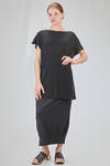 long and wide t-shirt in ribbed cotton knit - KNIT KNIT 
