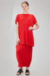 long and wide t-shirt in ribbed cotton knit - KNIT KNIT 