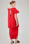 long and wide t-shirt in ribbed cotton knit - KNIT KNIT 