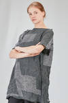 long and wide tunic in crinkled striped ecotex cotton and polyester knit - KNIT KNIT 
