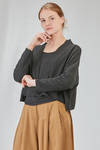 cardigan corto e ampio in maglia con texture a ondine di cotone, poliestere e nylon - KNIT KNIT 