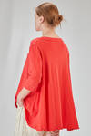 hip-lenght t-shirt, wide, in ecotex cotton and polyester knit with thin stripes - KNIT KNIT 