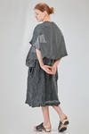 long and wide cardigan in crinkled cotton, nylon and polyamide knit with thin stripes - KNIT KNIT 