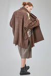 below the hip kimono style jacket crafted in wool bourette and viscose patchwork, parts in cotton - CHRISTINE MOREAU 