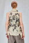 long and soft gilet in screen-printed cotton muslin - CHRISTINE MOREAU 