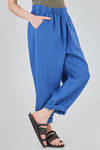 wide trousers in flamed and washed linen canvas - CINI 