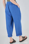 wide trousers in flamed and washed linen canvas - CINI 